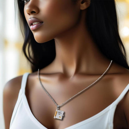 Sentimental Photo Pendant Necklace with Heartfelt Message