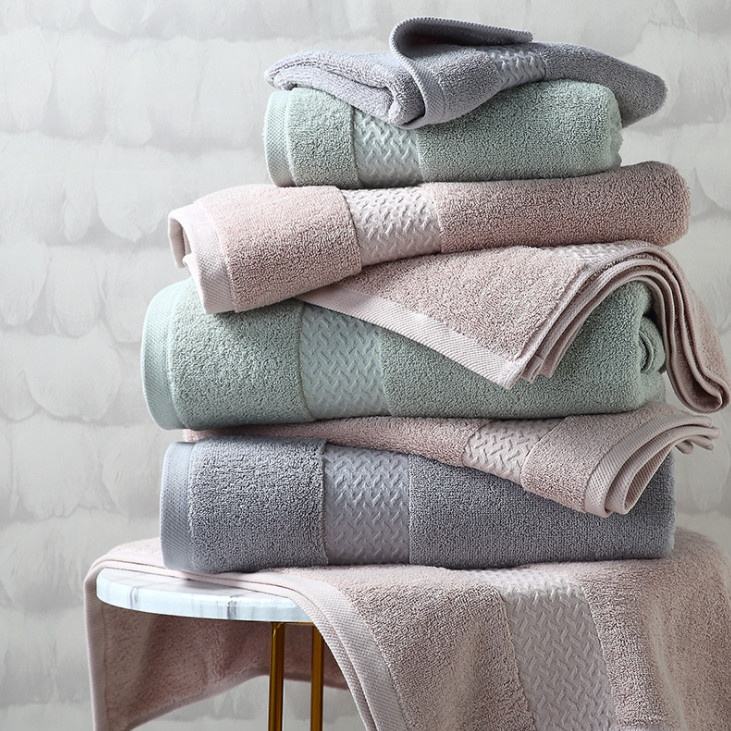 Soft Gray Large Cotton Bath Towel