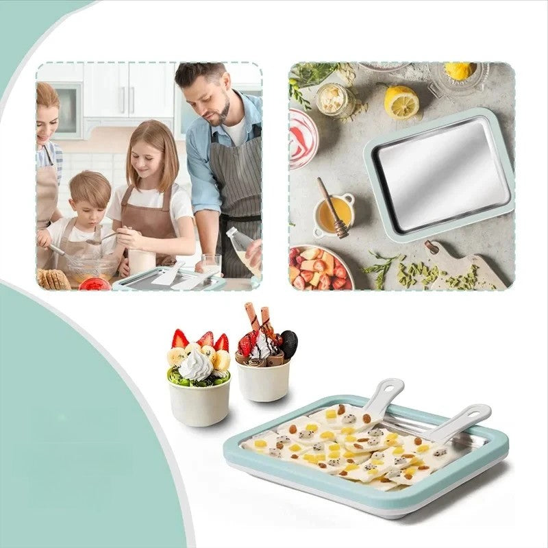 Easy Home Ice Cream Roll Machine Stainless Steel