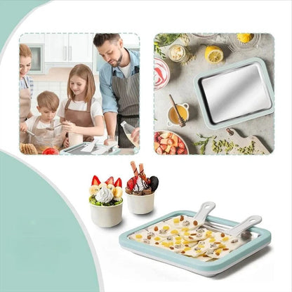 Easy Home Ice Cream Roll Machine Stainless Steel