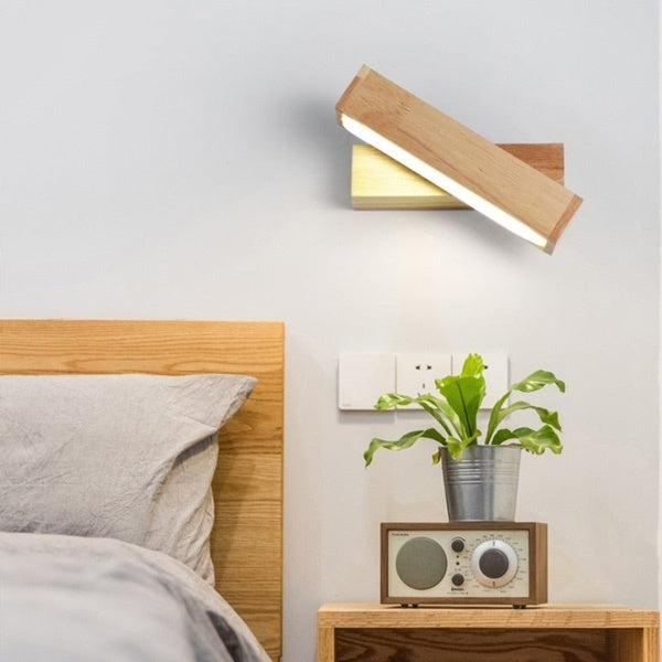 Contemporary Wooden Swing Arm Wall Light - Cofik