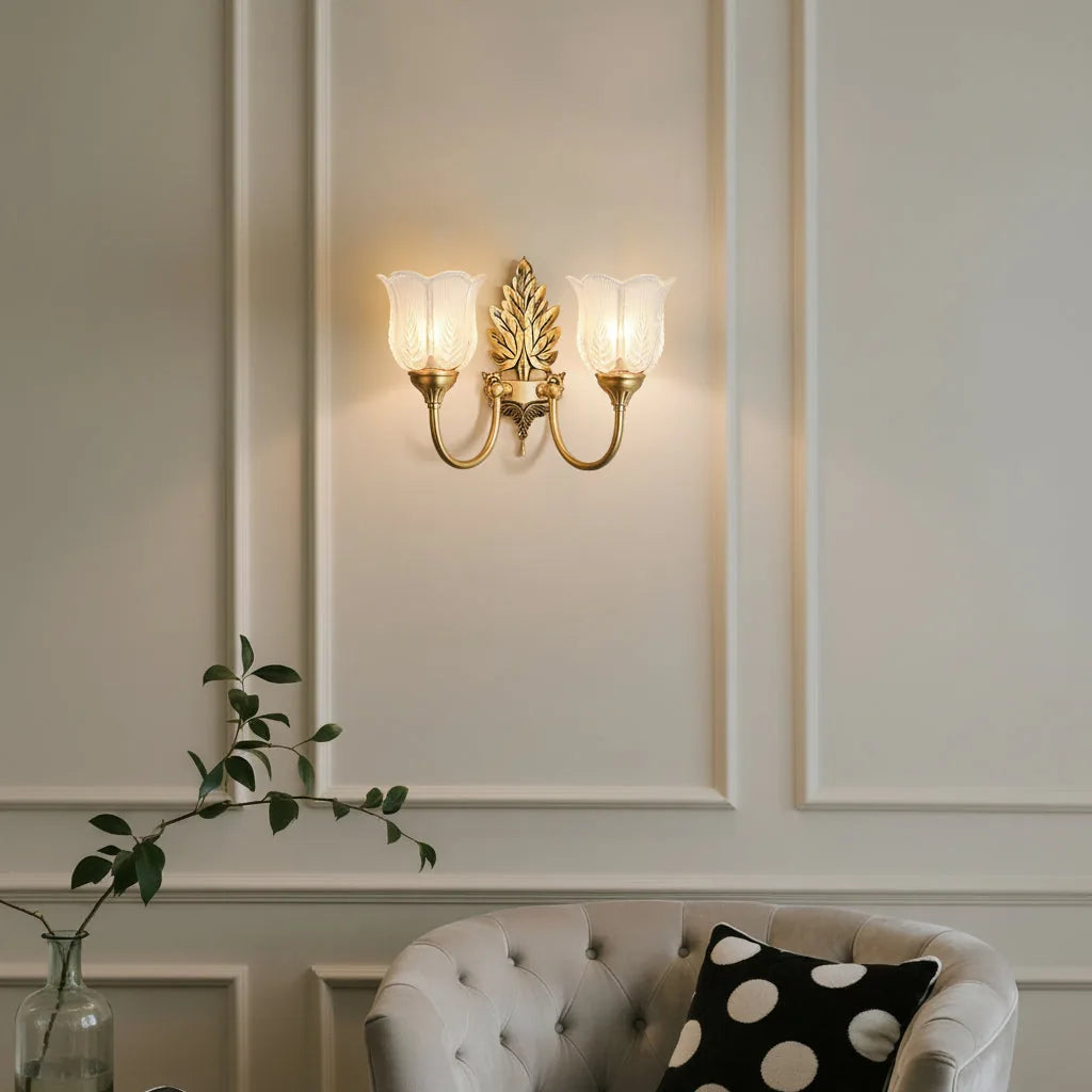 Classic Glass Wall Light with LED
