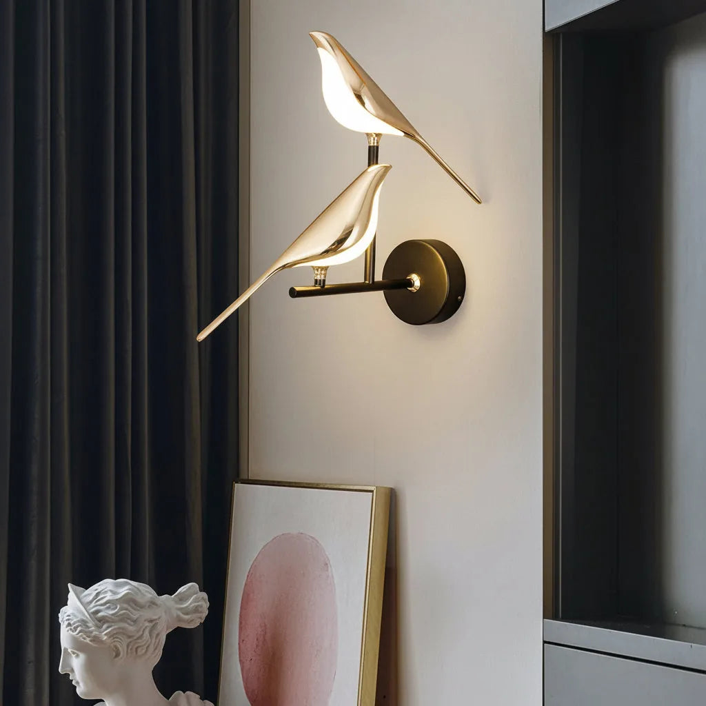 Modern Metal Bird LED Wall Light Adjustable Arm