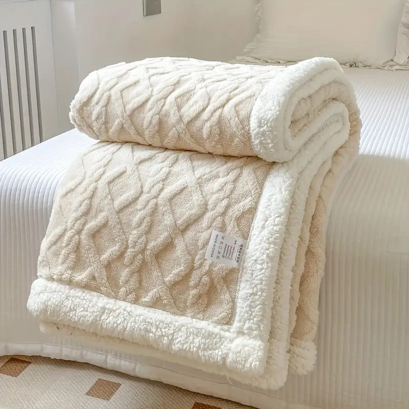 Plush Fleece Throw Blanket, Warm and Lightweight