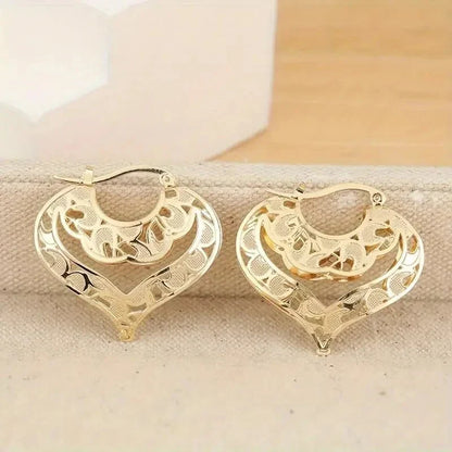 Delicate Heart Shaped Gold Earrings