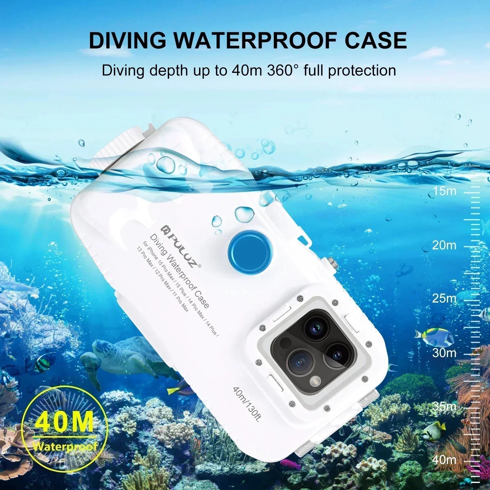 Heavy Duty 40M Waterproof iPhone Phone Case - Cofik