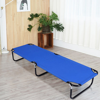 Compact Lightweight Blue Collapsible Camping Bed - Cofik