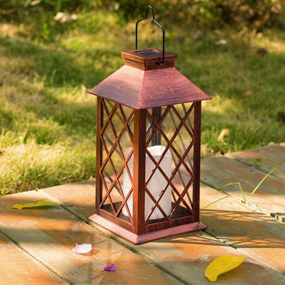 Classic Outdoor Solar Powered Bronze Lantern Lamp