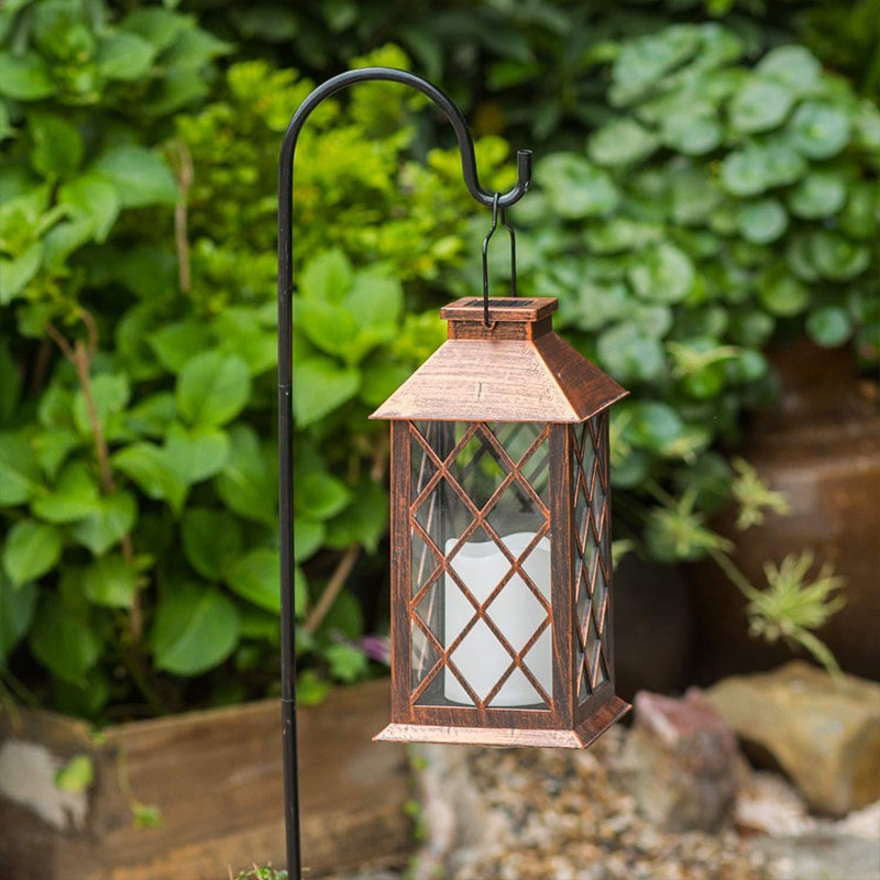 Classic Outdoor Solar Powered Bronze Lantern Lamp