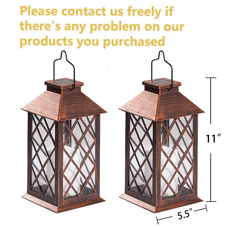Classic Outdoor Solar Powered Bronze Lantern Lamp