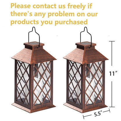 Classic Outdoor Solar Powered Bronze Lantern Lamp