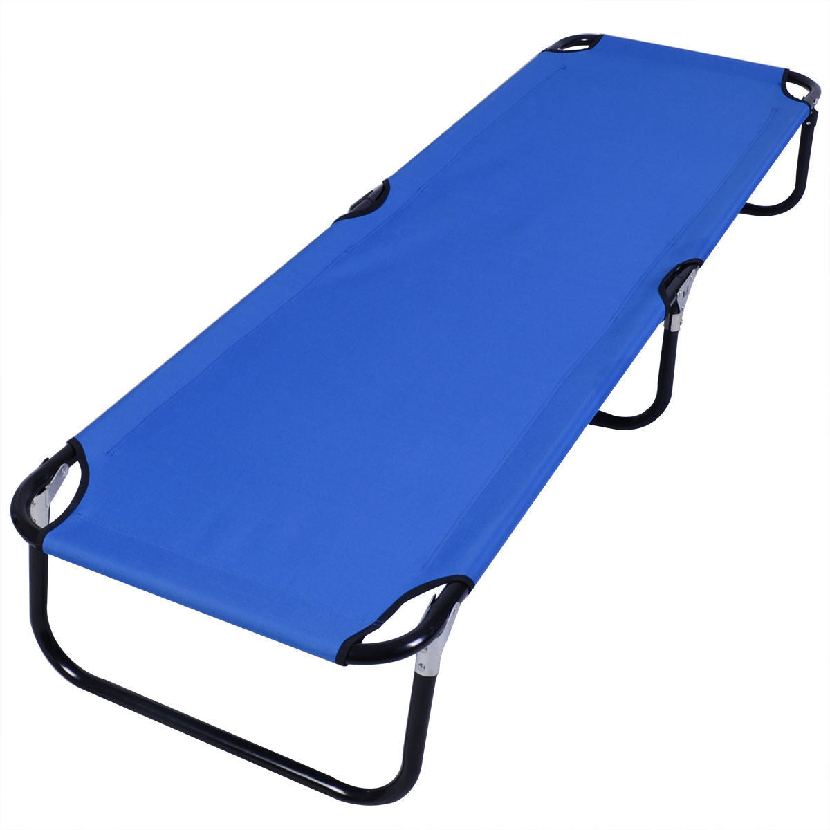 Compact Lightweight Blue Collapsible Camping Bed