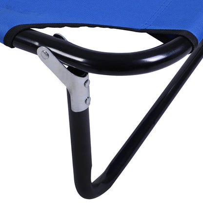 Compact Lightweight Blue Collapsible Camping Bed