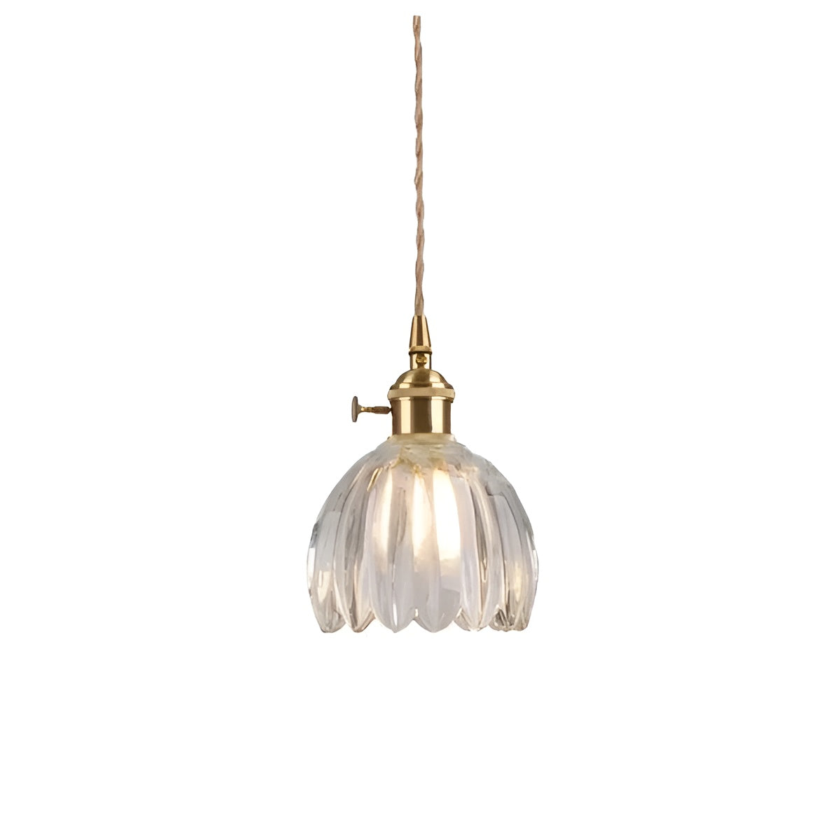 Pendant Light with Floral Glass Shade