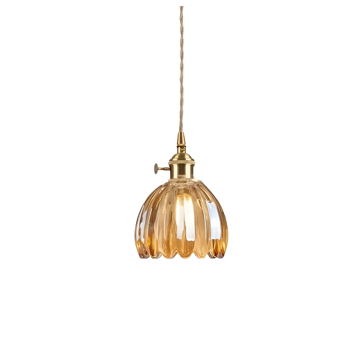Pendant Light with Floral Glass Shade