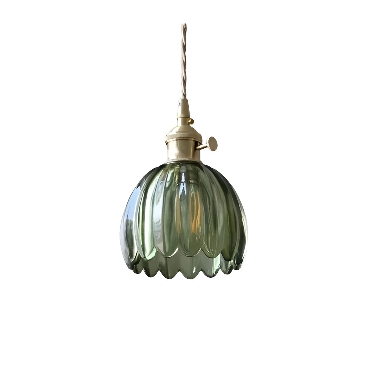 Pendant Light with Floral Glass Shade - Cofik