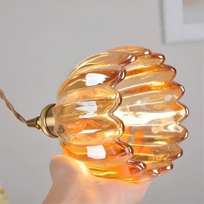 Pendant Light with Floral Glass Shade