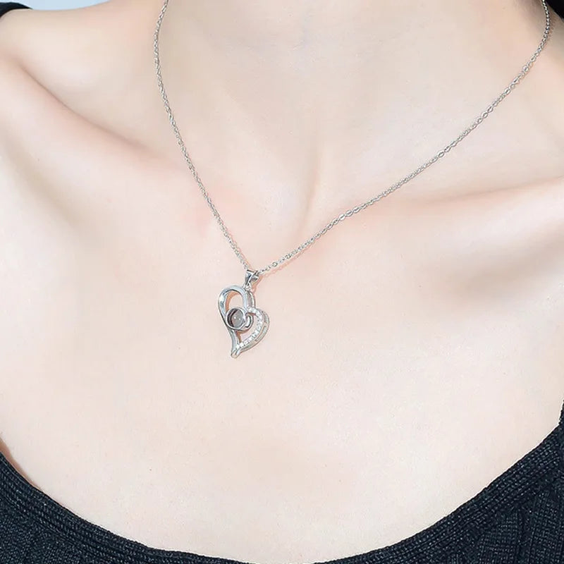 Romantic Multilingual Love Pendant Necklace