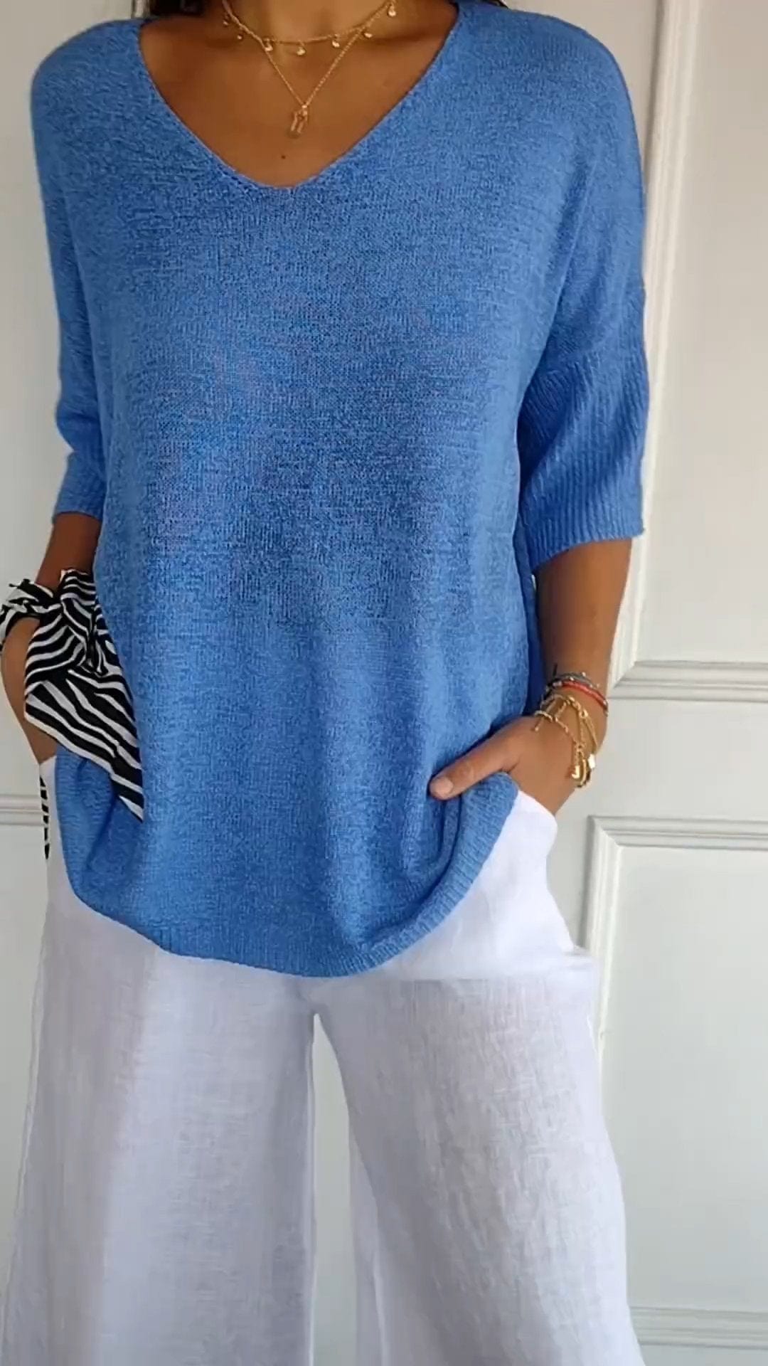 Soft V-Neck Knitted Sweater