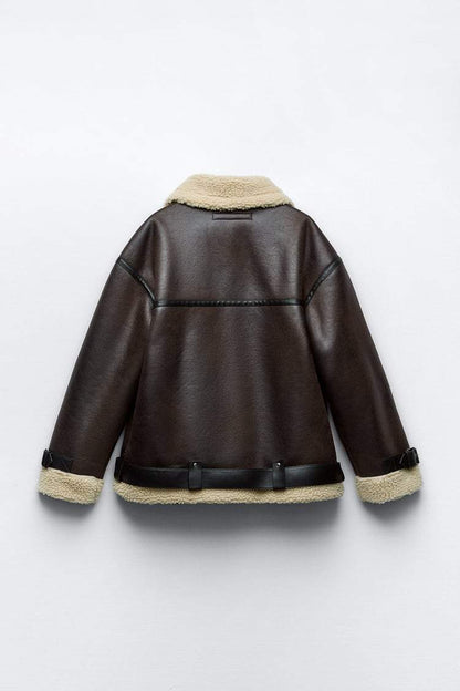 Karina | Jacket with Lapels made of Synthetic Material