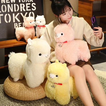 Soft Cuddly Llama Plush Toys with Sounding Bell