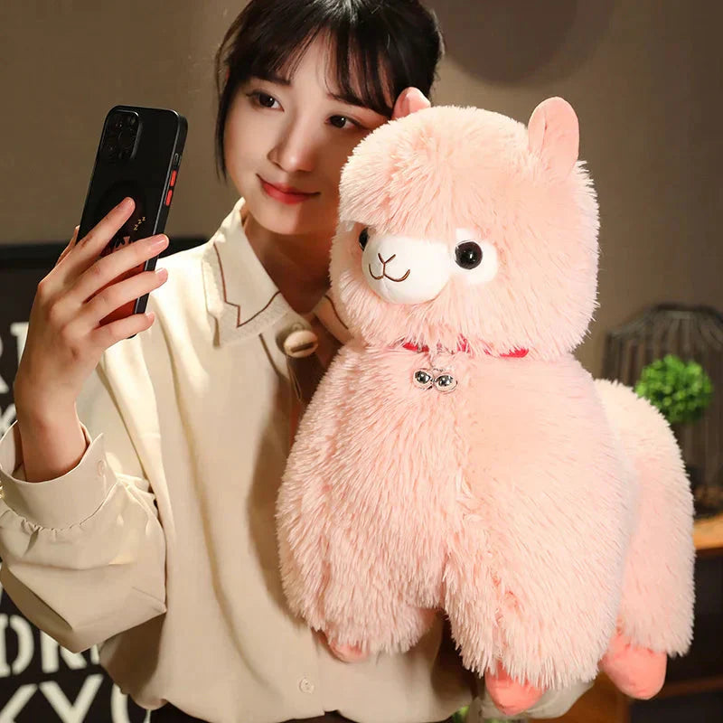 Soft Cuddly Llama Plush Toys with Sounding Bell