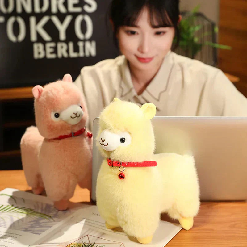 Soft Cuddly Llama Plush Toys with Sounding Bell