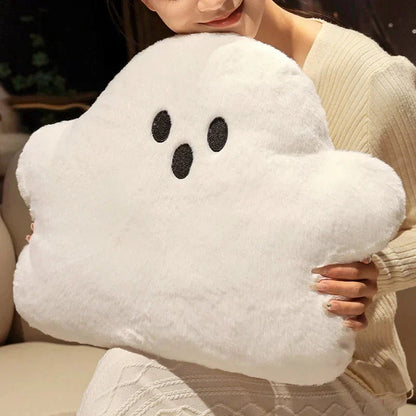 Soft White Fluffy Plush Pillow