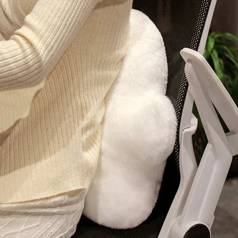 Soft White Fluffy Plush Pillow