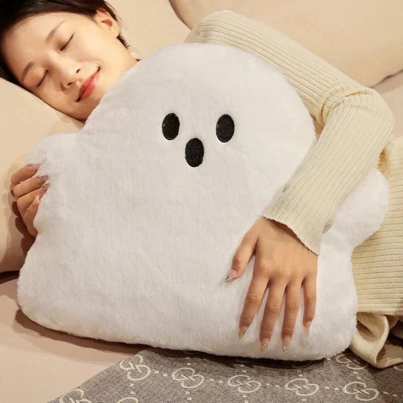 Soft White Fluffy Plush Pillow