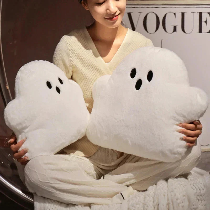 Soft White Fluffy Plush Pillow