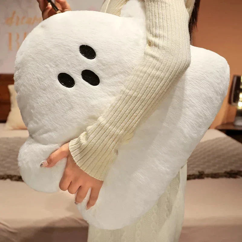 Soft White Fluffy Plush Pillow