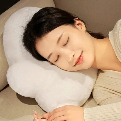 Soft White Fluffy Plush Pillow