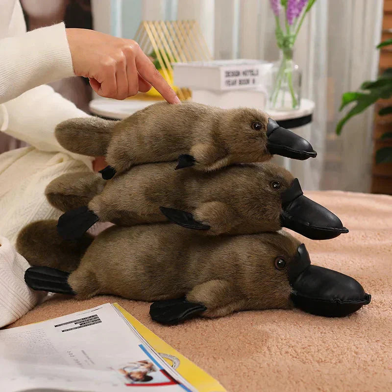 Cute Soft Brown White Platypus Plush Toy