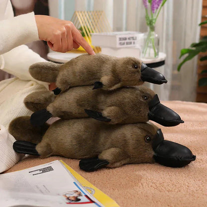 Cute Soft Brown White Platypus Plush Toy