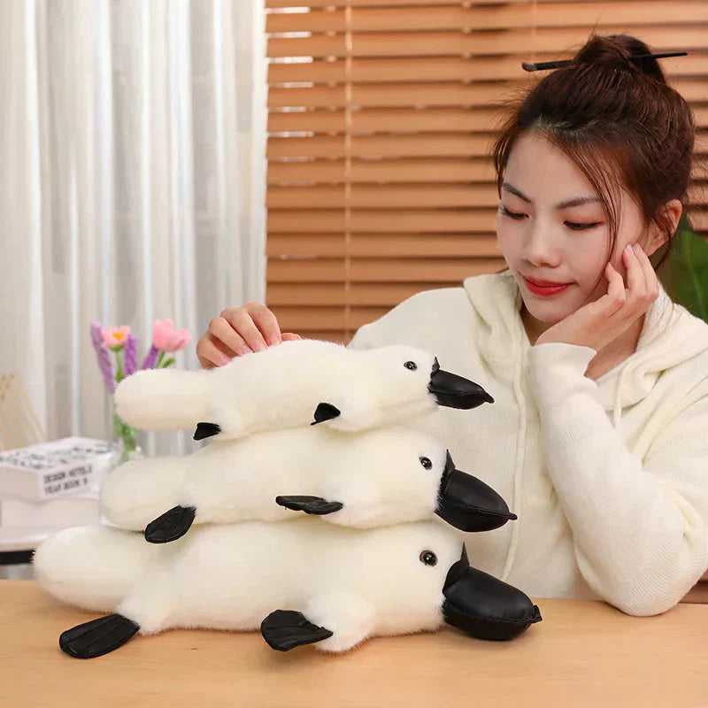 Cute Soft Brown White Platypus Plush Toy
