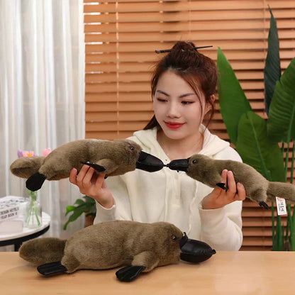 Cute Soft Brown White Platypus Plush Toy