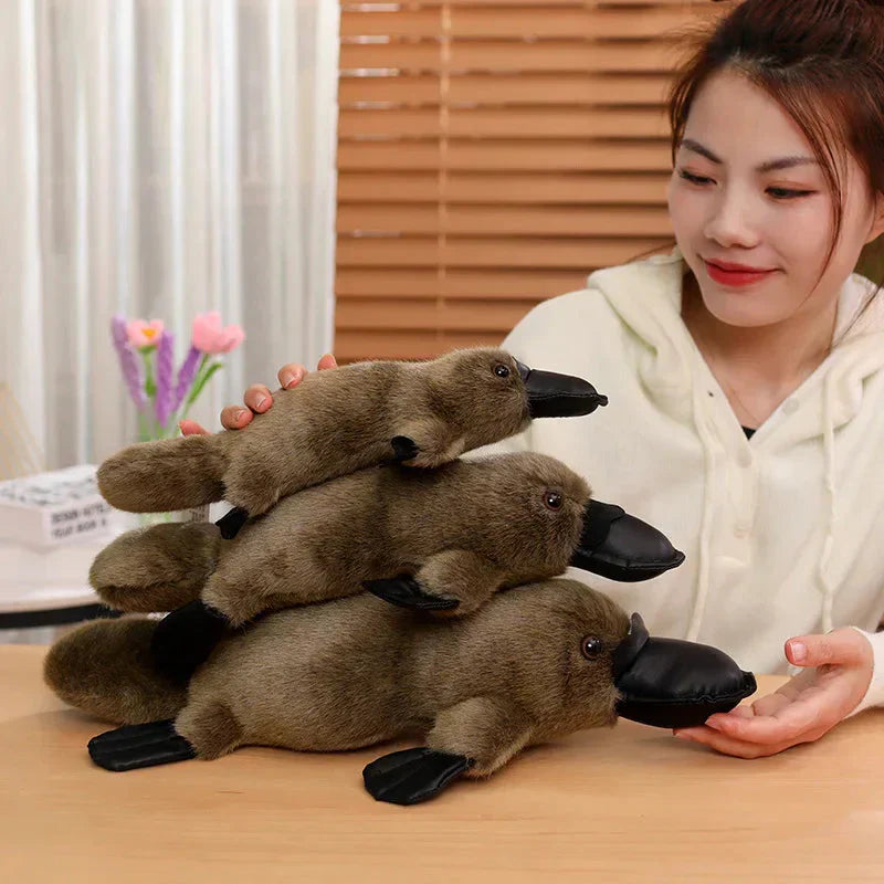 Cute Soft Brown White Platypus Plush Toy