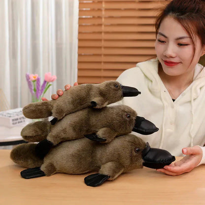 Cute Soft Brown White Platypus Plush Toy