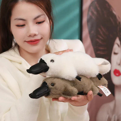 Cute Soft Brown White Platypus Plush Toy