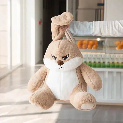 Cute Angry Beige Bunny Soft Toy