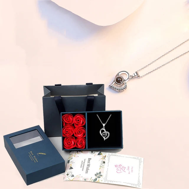 Romantic Multilingual Love Pendant Necklace