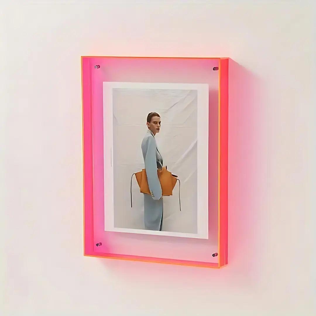Glowing Acrylic Picture Frame Modern Desk Holder