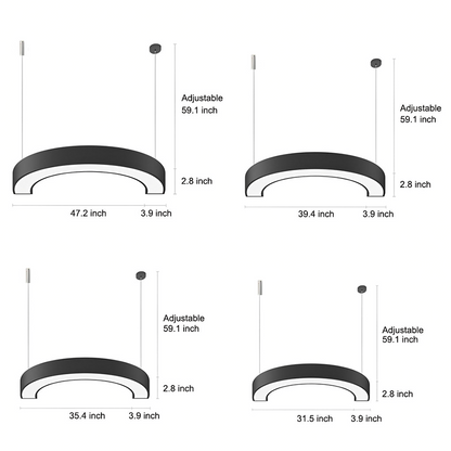Modern Half Round LED Pendant Office Light