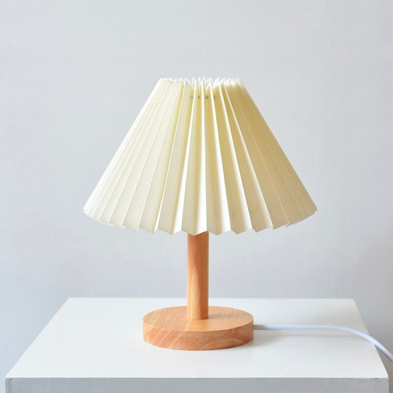 Rustic Bedside Table Lamp with Folded Shade - Cofik