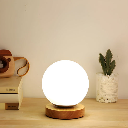 Warm Wooden Glass Table Lamp - Cofik