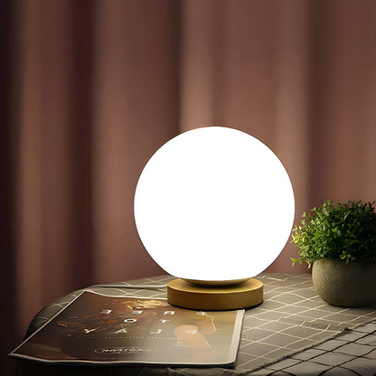 Warm Wooden Glass Table Lamp