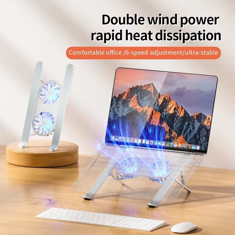 Portable Laptop Stand with Cooling Fans and Adjustable Height