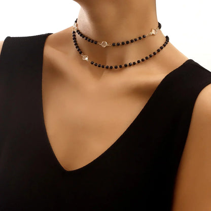 Elegant Multi Layer Crystal Chain Necklace