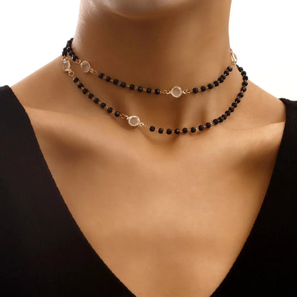 Elegant Multi Layer Crystal Chain Necklace - Cofik